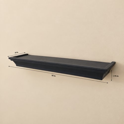 Classic Black Wall Shelf – 18"