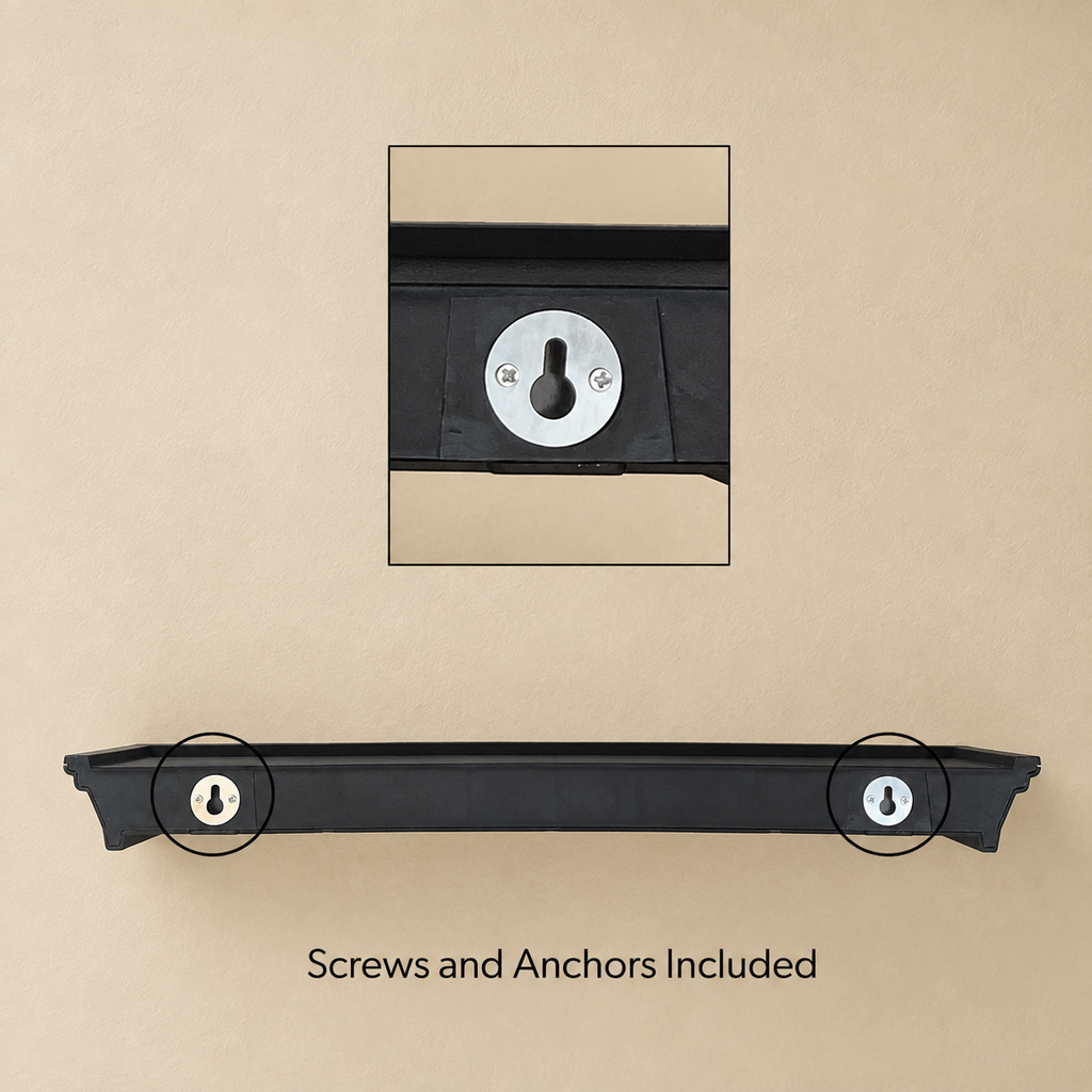 Classic Black Wall Shelf – 18"