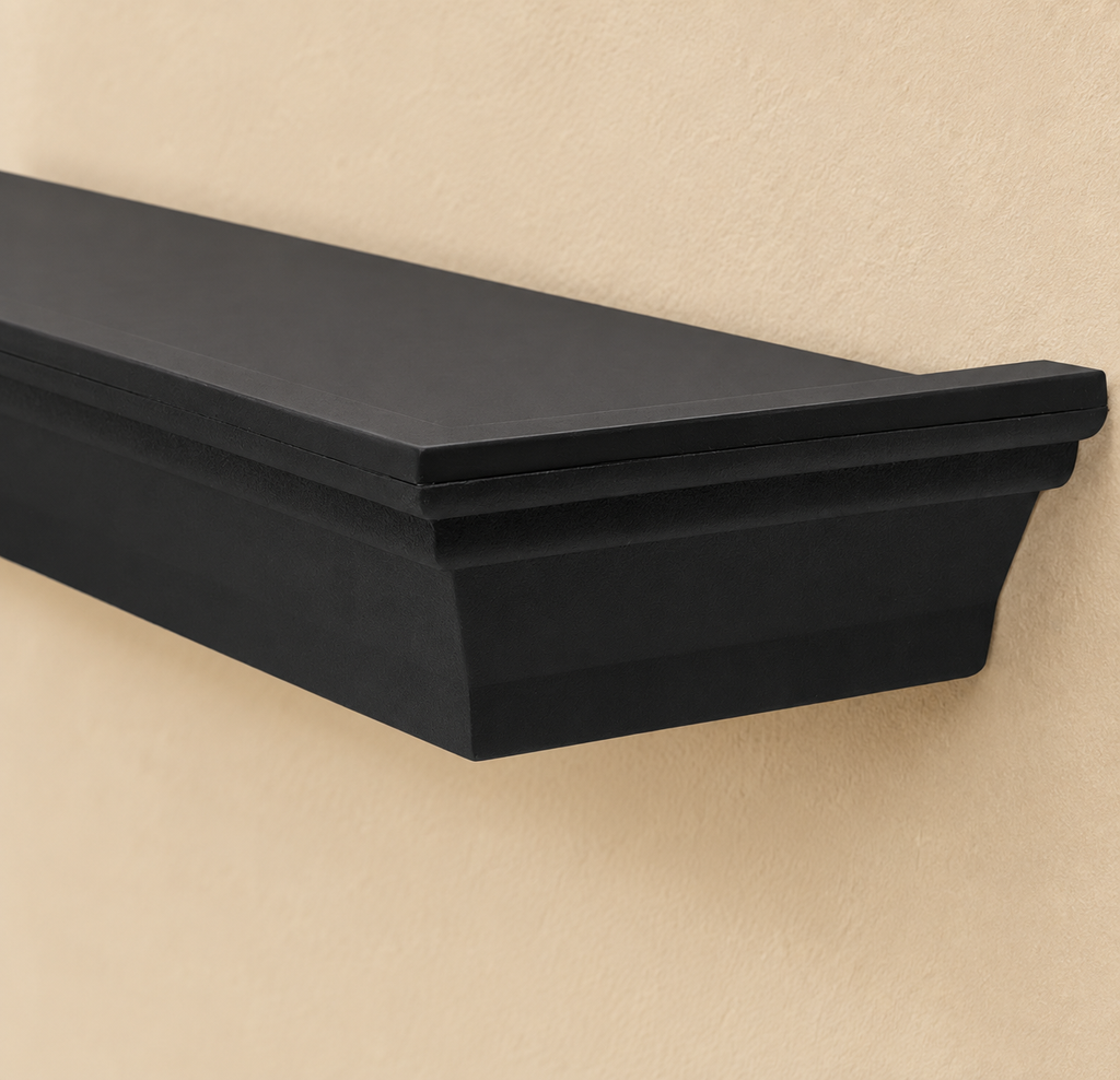 Classic Black Wall Shelf – 18"