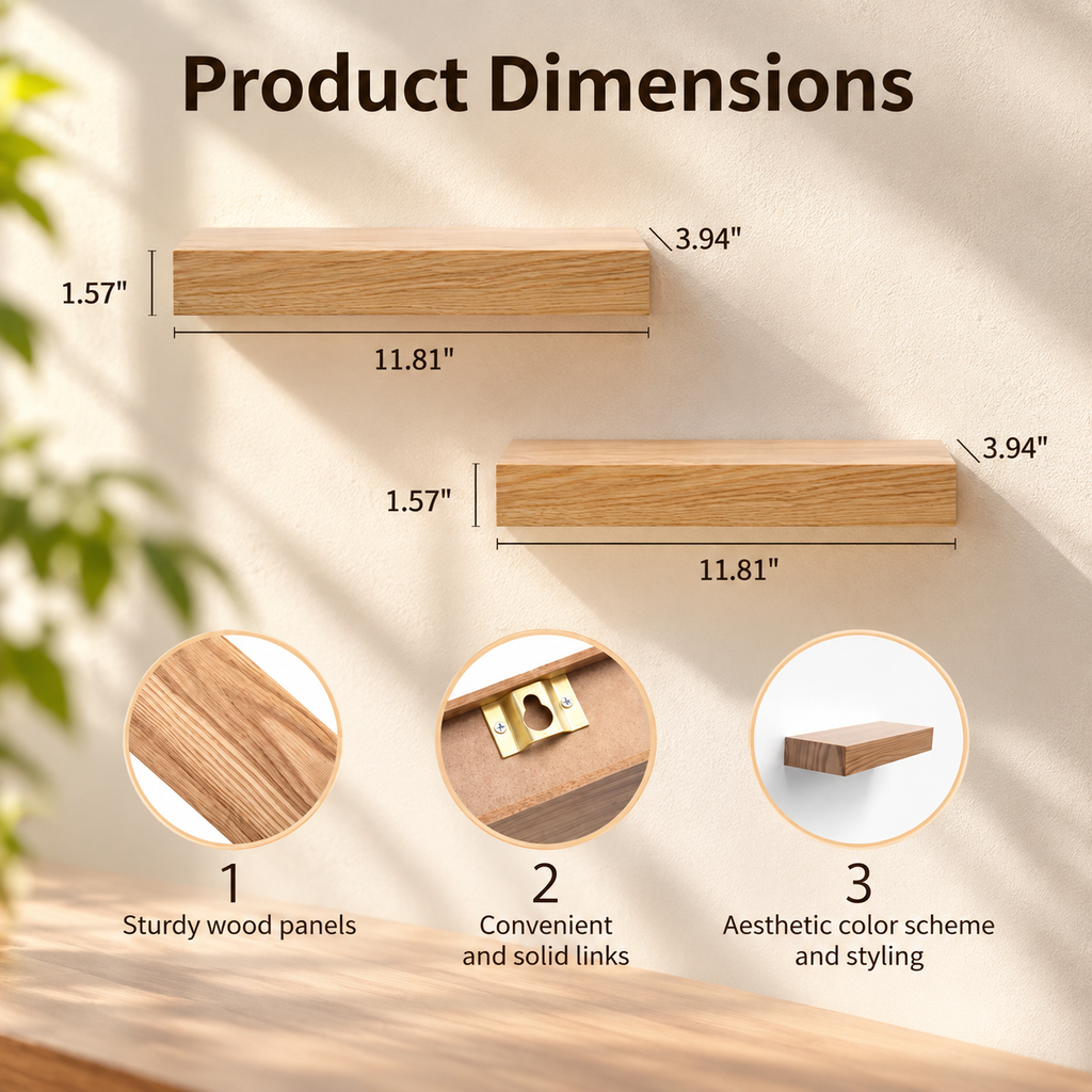 Hidden Mount Floating Shelves – Set of 2